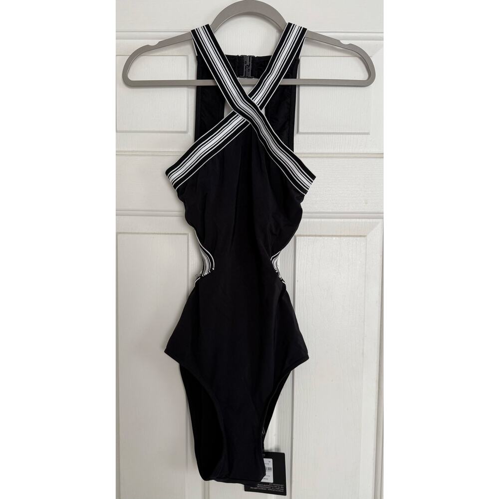 JETS cross high neck one piece swim suit J10193 - size 8 - SW2